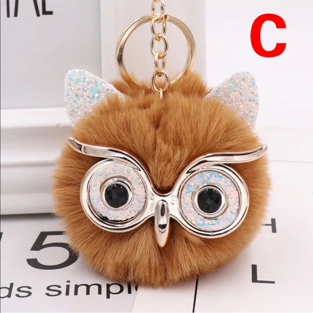 Owl keychain bag charm